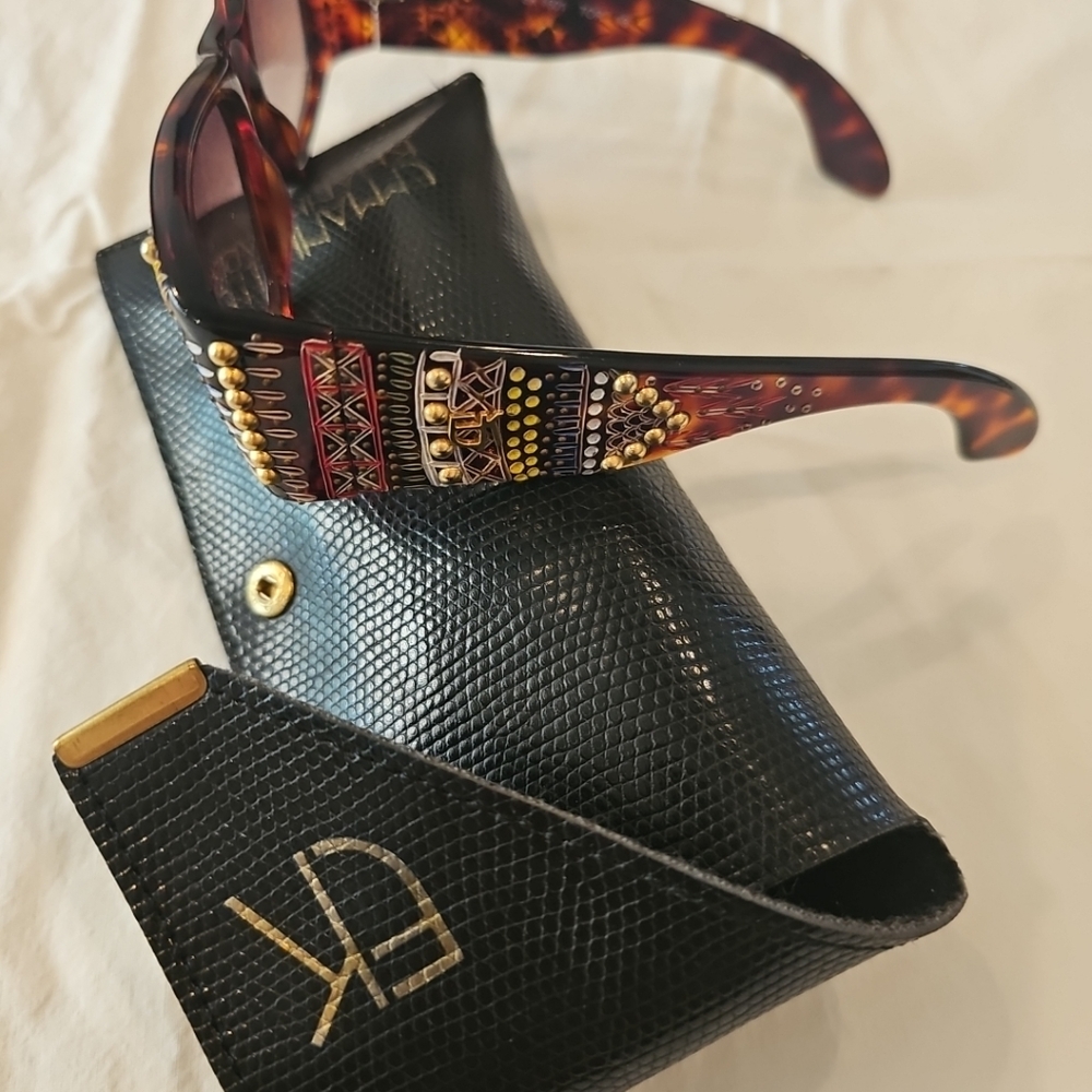 Emmanuelle khanh Vintage Sunglasses EK1601 TOR 18 with case Brown/Tortoise